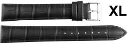 EmBexy Prémium bőr óraszíj - XL, 22 mm, fekete, krokodil-mintás
