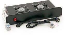 TRITON 19" horiz. vent. j. 2xVent. -220V/46W termosztát. 2U fekete (RAB-CH-X01-A1)