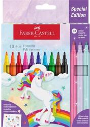 Faber-Castell Filctoll készlet, FABER-CASTELL "Unikornis" 10 különböző szín + 3 csillámos (TFC554213) - jatekotthon