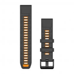 Garmin QuickFit 22 szilikon óraszíj grafitszínű-narancssárga (010-13392-05) (010-13392-05)