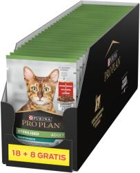 PRO PLAN Sterilised cu carne de vită pentru pisici 26x85g (18+8 GRATUIT)