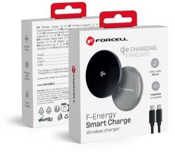Forcell F-ENERGY Smart Charge Qi2 15W vezeték nélküli töltő 150 cm-es lecsatolható kábellel, MagSafe kompatibilis ezüst