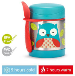 Skip Hop Állatkert Étel termosz kanállal/villával Bagoly 325 ml, 3r+ - vital24