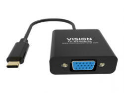 Vision USB-C - VGA adapter fekete (TC-USBCVGA/BL)