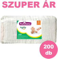 Pommette pelenka 3, Agility Dry, 4-9 kg, 4x50 db