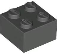 LEGO® 3003c85 - LEGO sötétszürke kocka 2 x 2 méretű (3003c85)