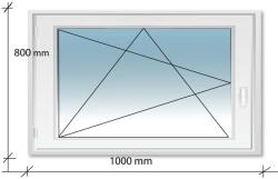 Decco 100x80 Bukó - Nyíló műanyag ablak Decco 71 profil 2 retegű üvegezés