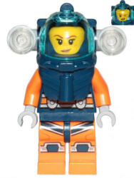 LEGO® Minifigurák Deep Sea Diver - Female, Dark Blue Helmet, Side Lamps, Smirk / Left Eye Squinted cty1169 (cty1169)