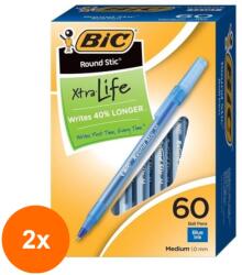 BIC Set 2 x 60 Pixuri Rotunde Bic, Albastru (ROC-2xMAG1014158TS)