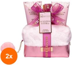 IDC Institute Set 2 x Set Cadou Femei IDC Institute Scented Bath Rose, Gel de dus 100 ml, Lotiune de Corp 80 ml, Sampon 80 ml si Geanta (ROC-2xAQIDC000106)