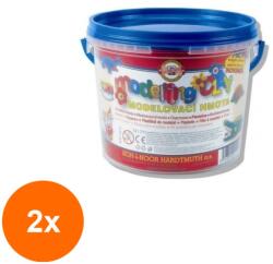 KOH-I-NOOR Set 2 x Plastilina Scolara, 8 Culori, Galetusa (HOK-2xKH-K131 711)