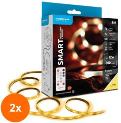 Modee Set 2 x Banda LED Smart Modee, 12 W, Senzor de Miscare, Telecomanda, 2700 K, 800 lm, IP20, 3 m (TIV-2xLEDST-LS12W3M2700KSR-MDE)