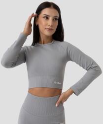 GymBeam FLO Ribbed női Crop Top Grey - GymBeam L