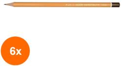 KOH-I-NOOR Set 6 x Creion Grafit, Tarie 8B, 2 x 7 x 175 mm, Koh-I-Noor (HOK-6xKH-K1500-8B)