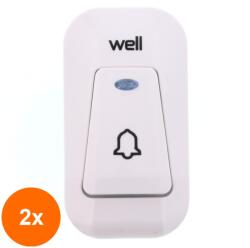Well Set 2 x Sonerie Fara Fir, 220V, Raza de Acoperire 150m, Well (TIV-2xDOORBELL-SHADOW-WL)