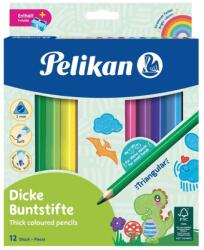 Pelikan Creioane Colorate Jumbo, 12 Culori + Ascutitoare (HRZ-700160)