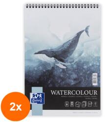 Oxford Set 2 x Bloc Desen Oxford Watercoulour A4, 10 File, Hartie 300 g / mp, Spira Dubla, FSC MIX 70 %, Colectia Artistic (REH-2xHRZ-400167561)