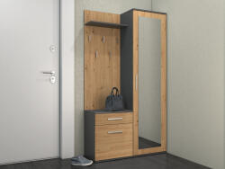  Előszoba garnitúra Mandeville 126 (Artisan tölgy + Antracit)