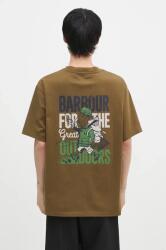 Barbour tricou din bumbac Leonard OS Graphic barbati, culoarea verde, cu imprimeu, MTS1353 9BYH-TSM1O9_97X (MTS1353)