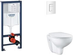 GROHE Rapid SL - Készlet fali beépítéshez, WC, SoftClose ülőkével és Skate Cosmopolitan gombbal, alpesi fehér SANI11BB3117 (SANI11BB3117)