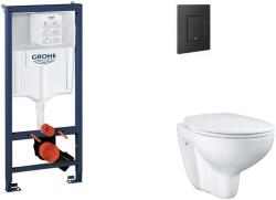 GROHE Rapid SL - Készlet fali beépítéshez, WC, SoftClose ülőkével és Even gombbal, phantom black SANI11BB5113 (SANI11BB5113)