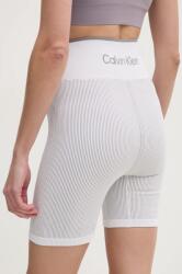 Calvin Klein Performance edzős rövidnadrág fekete, sima, magas derekú, 00GWS4L735 - fehér S