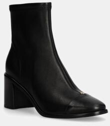 Tory Burch bőr csizma Cap-Toe Heel Ankle Boot fekete, női, magassarkú, 159425-006 - fekete Női 41