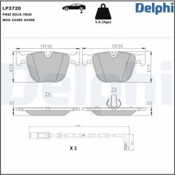 DELPHI fékbetétkészlet, tárcsafék DELPHI LP3720 (LP3720)