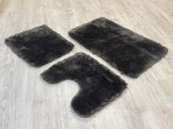 Budapest Carpet Scott 7080-3 Anthracite 3 Részes Fürdőszoba Szőnyeg 50x80cm