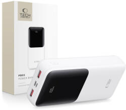 Tech-Protect PB02 Power Bank 20000mAh 2x USB / USB-C / Micro USB 22.5W, fehér
