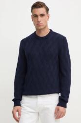 HUGO BOSS gyapjú pulóver könnyű, férfi, sötétkék, 50526895 - sötétkék XL