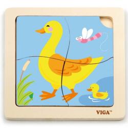 Viga Toys Fa puzzle Kacsa 4db