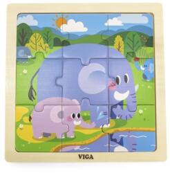 Viga Toys Fa puzzle Elefánt 9db