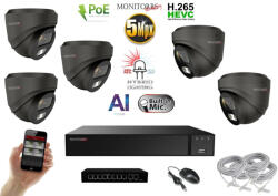  MS - AI Hybrid Light IP kamerarendszer 5 kamerával switchel 5 Mpix GD - 6142k5B
