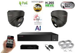  MS - AI Hybrid Light IP kamerarendszer 2 kamerával switchel 5 Mpix GD - 6142k2B