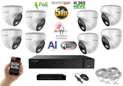  MS - AI Hybrid Light IP kamerarendszer 8 kamerával switchel 5 Mpix WD - 6141k8B