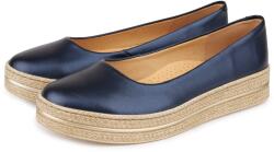 Vlnka Belinda női bőr platformos balerina, kék felnőtt cipő méret 40