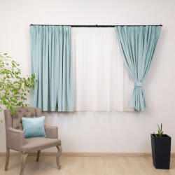 Hiko Set 2 draperii scurte cu doua benzi de prindere Hiko COMFY catifea Ice Blue, cu rejansa (10015306)