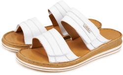 Vlnka Dolores női széles bőr kinti papucs, fehér felnőtt cipő méret 36