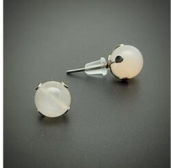 R. M. ékszer Fülbevaló acél karmos golyó fehér holdkő 8mm (088527)