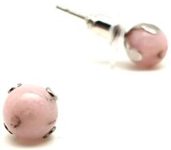 R. M. ékszer Fülbevaló acél karmos golyó pink Opál 6mm (088537)