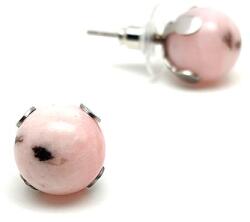 R. M. ékszer Fülbevaló acél karmos golyó pink Opál 10mm (088536)