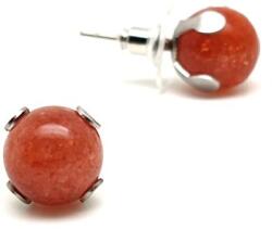 R. M. ékszer Fülbevaló acél karmos golyó Napkő 10mm (088538)