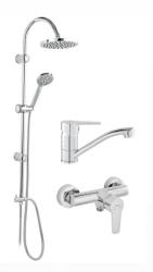 FERRO Pachet sistem de dus+baterie lavoar FERRO RONDO+RITTO CROM1 NP21+BTR7+BTR2A