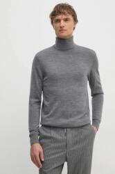 Tommy Hilfiger gyapjú pulóver könnyű, férfi, szürke, garbónyakú, MW0MW36537 - szürke S