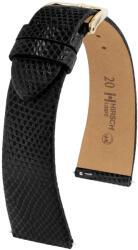 Hirsch Curea din piele Hirsch Lizard XL 01866250-1, negru, piele de șopârlă 18 mm