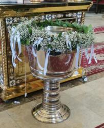 Eventissimi® Inchiriere aranjament cristelnita gypsophila , alb-verde pentru Botez baiat sau fata , Eleganta Personalizata (Cristelnita gypsophyla)
