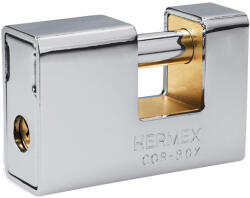 TRUPER HERMEX COR-80X Acél köpenyes henger zárás lakat, 80 mm, 3 db 4 ágú kulccsal (43373) (T43373)