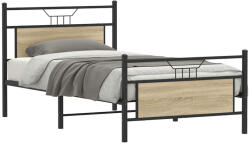 vidaXL ágykeret matrac nélkül Sonoma tölgy 107x203 cm Gépi fa (4106806) - balena