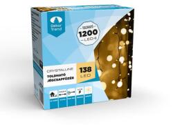 DekorTrend Crystalline toldható LED jégcsapfüzér 2, 0x0, 9 m 138 db MELEG FEHÉR LED-del, fekete kábellel (KAT 214)